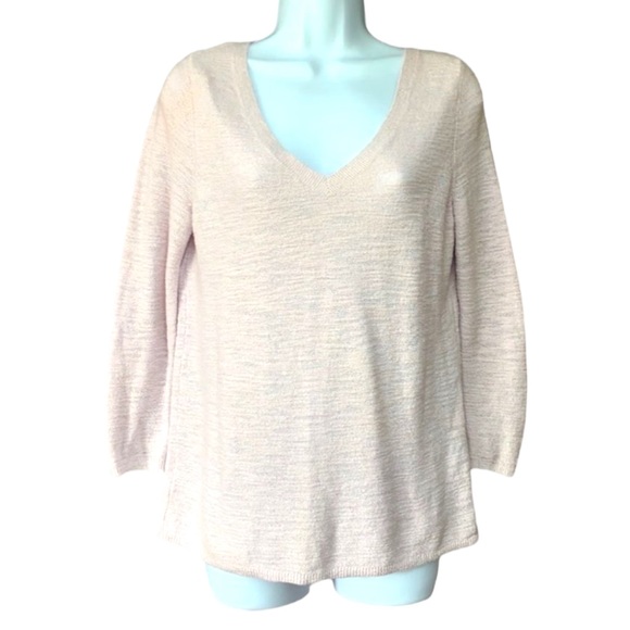 SzXS Loft Light Pink V-Neck Sweater - Picture 2 of 7